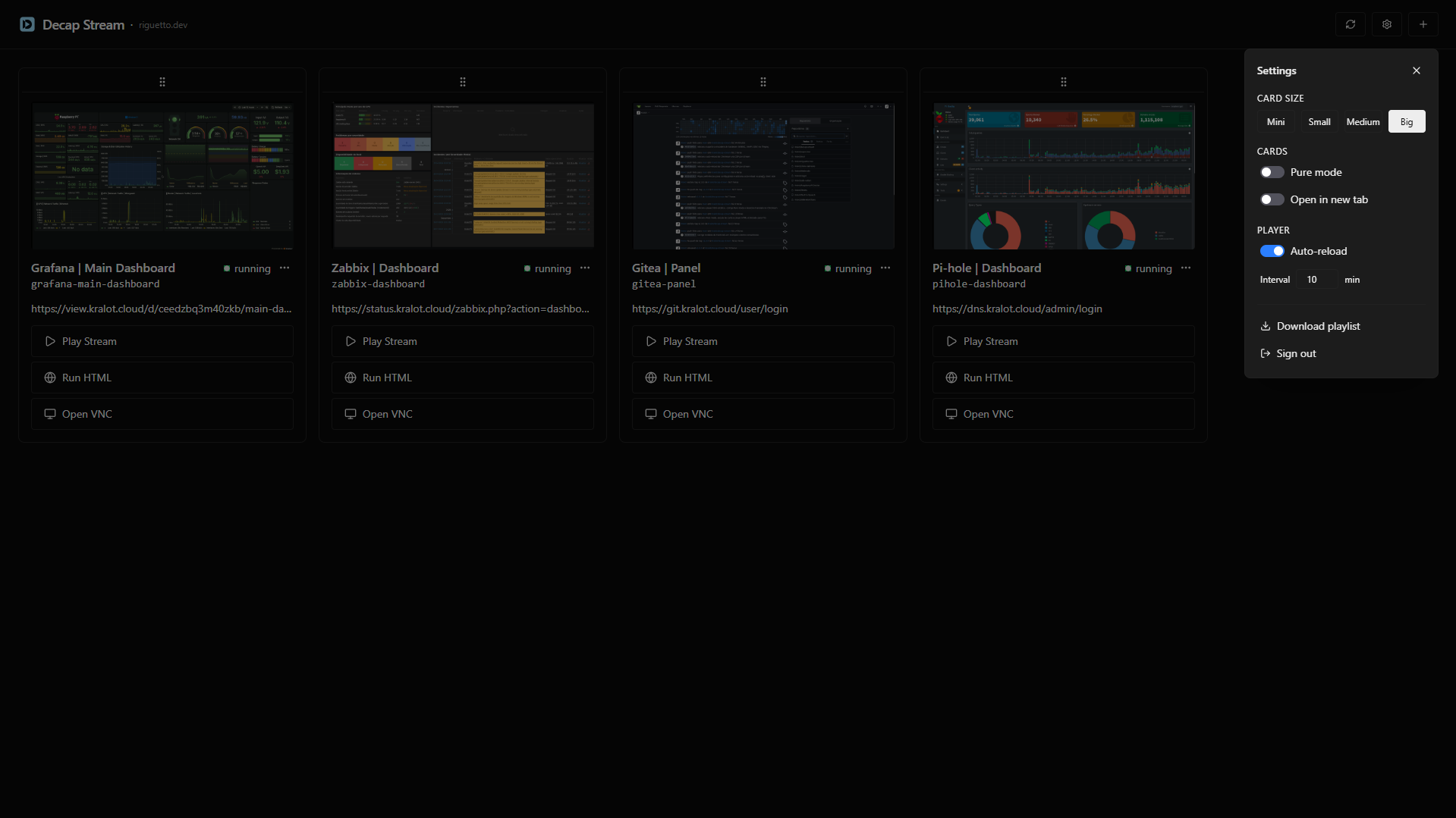 Dashboard Config